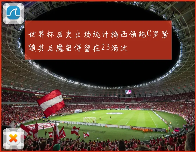 世界杯历史出场统计梅西领跑C罗紧随其后魔笛停留在23场次